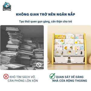 Kệ sách cho bé hình cà rốt