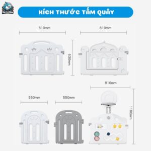 Quây cũi nhựa Pakey Vương Miện 31 Quây cũi nhựa cho bé Vương Miệng