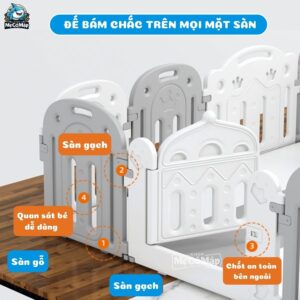 Quây cũi nhựa Pakey Vương Miện 30 Quây cũi nhựa cho bé Vương Miệng