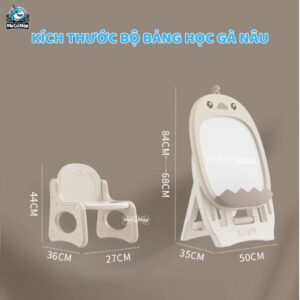 Bộ bảng học kèm ghế ngồi Gà Nâu 33 Bộ bảng học từ tính kèm ghế ngồi Gà Nâu