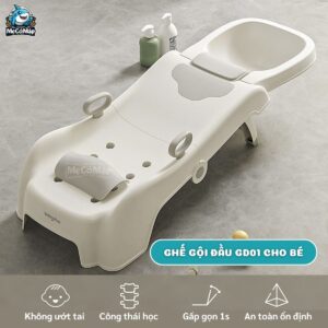 Ghế gội đầu GD01 Trắng - Ghi 42 Ghế gội đầu GD01 Trắng - Ghi