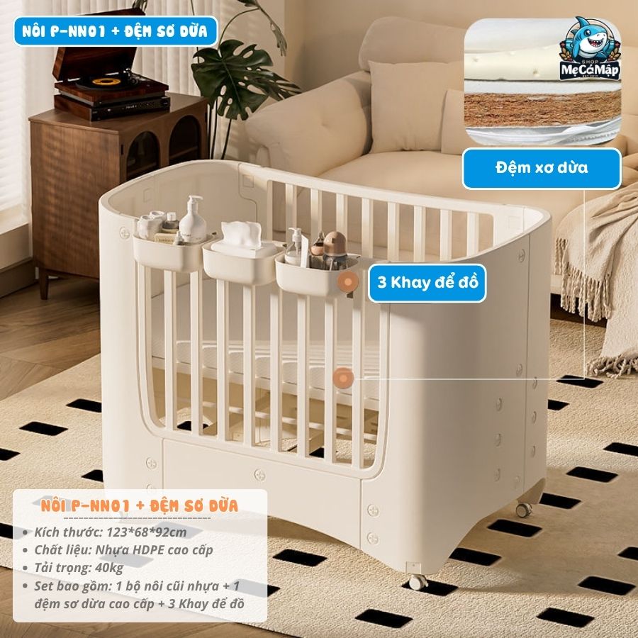 Nôi cũi nhựa Pakey P-NN01, P-NN02