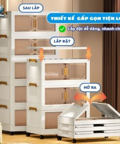 Tủ nhựa gấp gọn HC07-S màu trắng