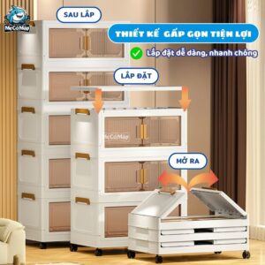 Tủ nhựa gấp gọn HC07-S màu trắng