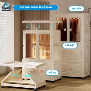 Tủ nhựa gấp gọn có ngăn treo HC08-S