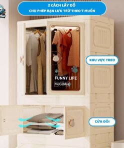 Tủ nhựa gấp gọn có ngăn treo HC08-S