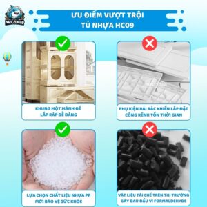 Tủ nhựa gấp gọn cho bé HC09-S