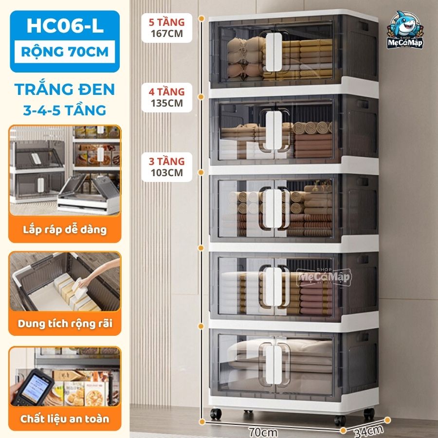 Tủ nhựa gấp gọn HC06 màu đen