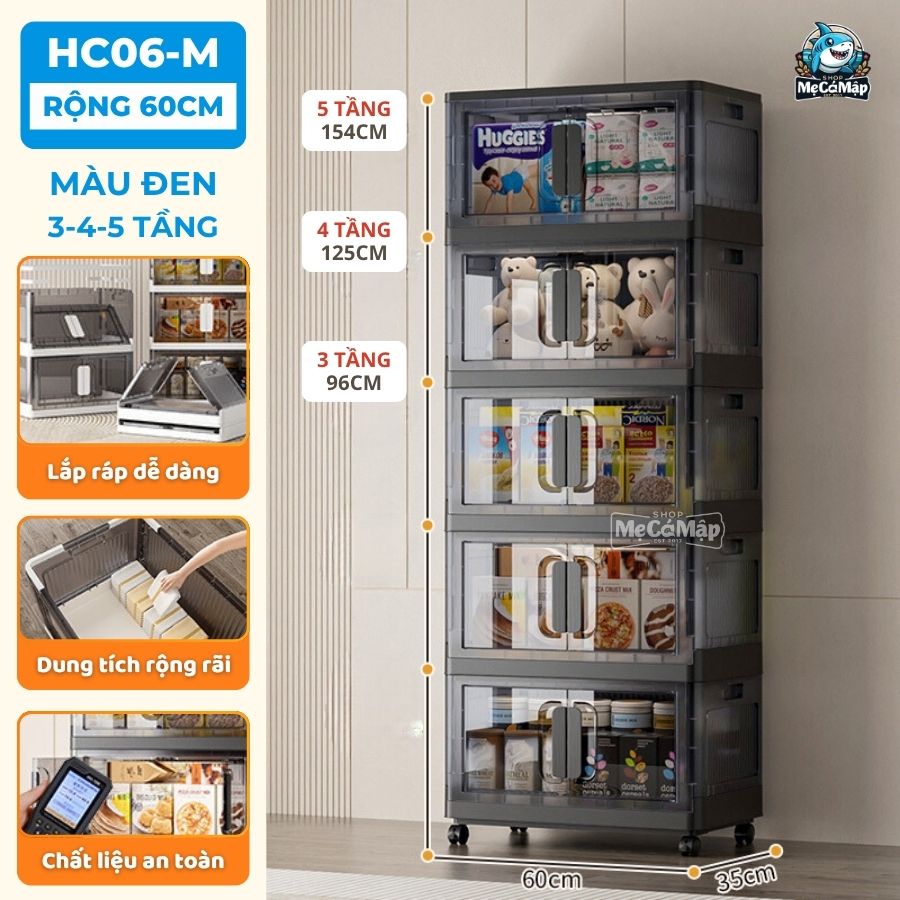 Tủ nhựa gấp gọn HC06 màu đen
