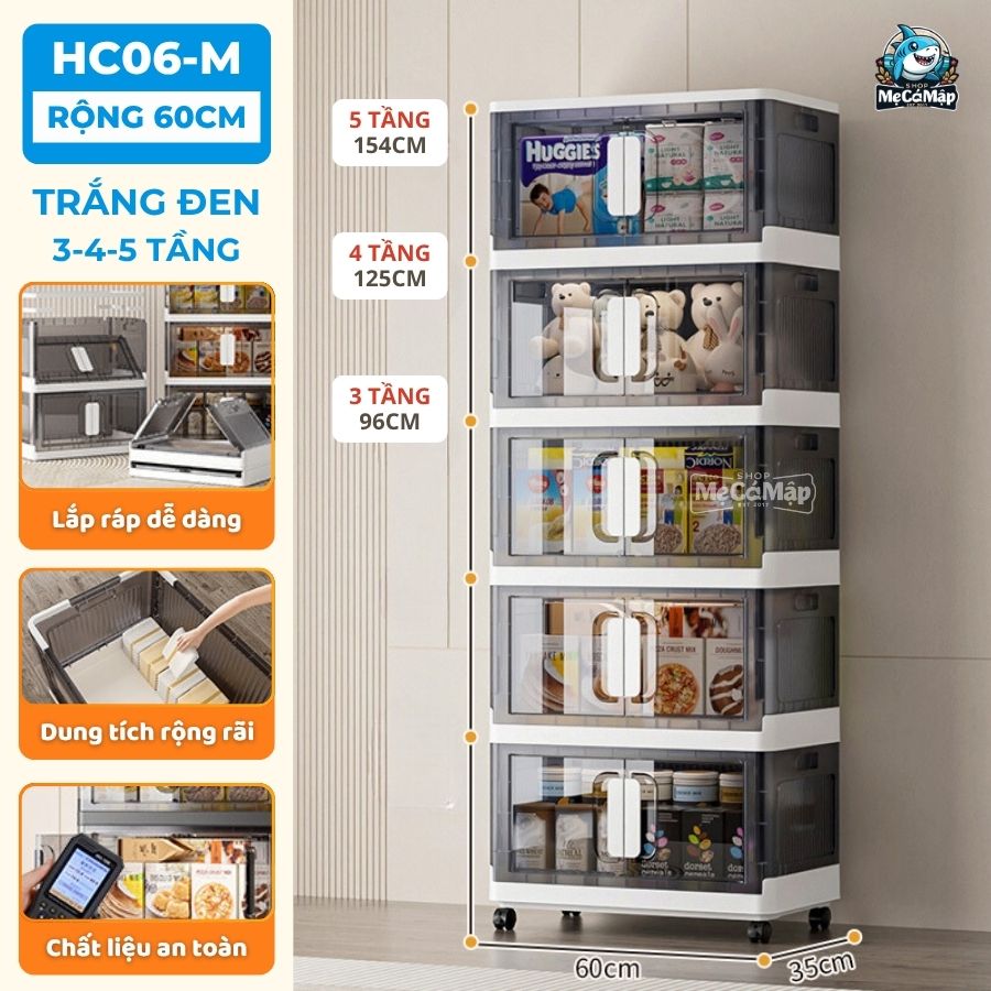 Tủ nhựa gấp gọn HC06 màu đen