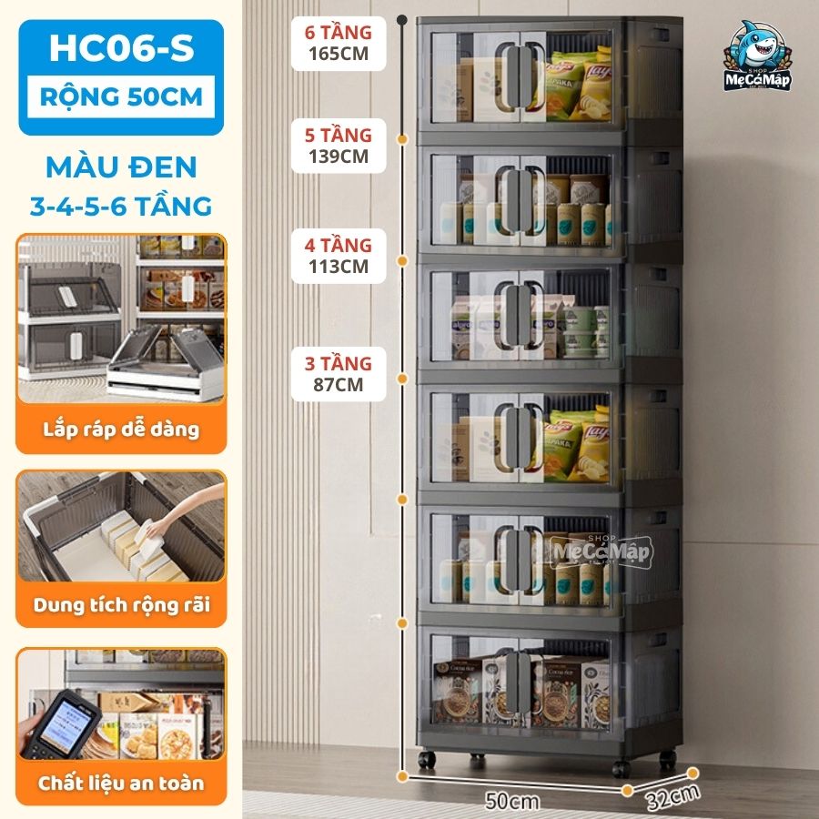 Tủ nhựa gấp gọn HC06 màu đen