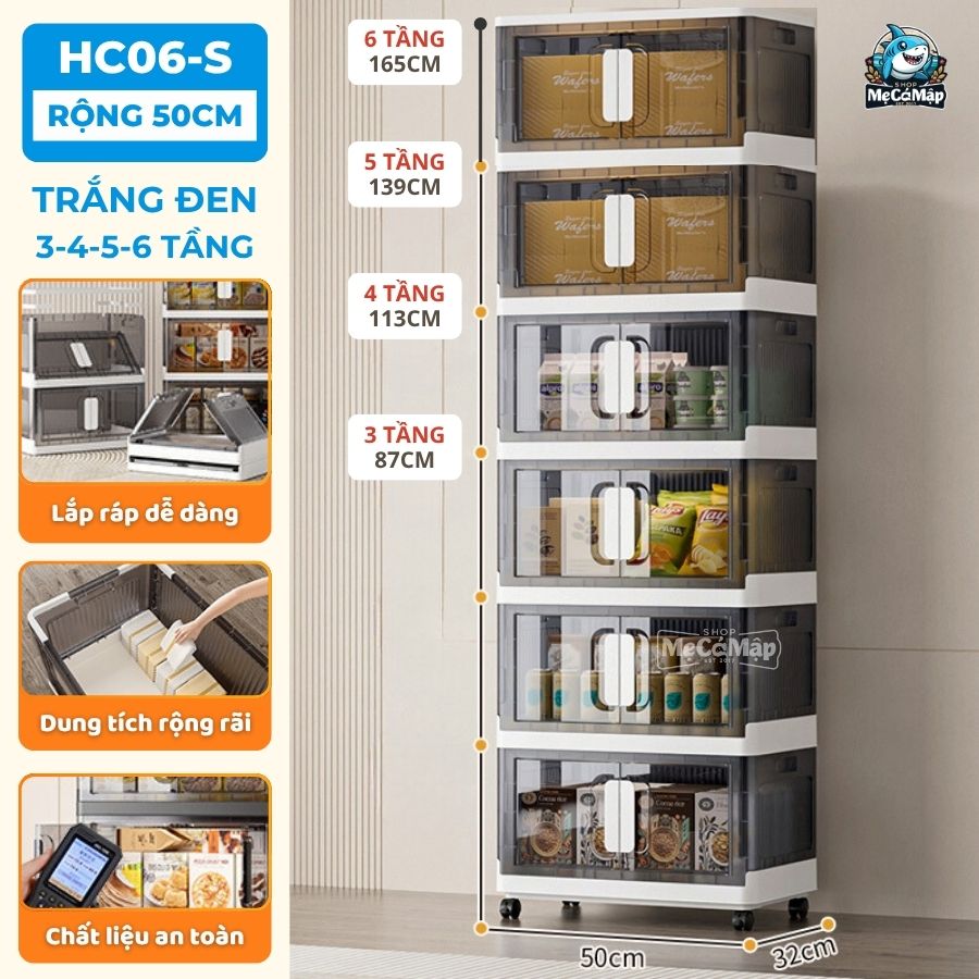 Tủ nhựa gấp gọn HC06 màu đen