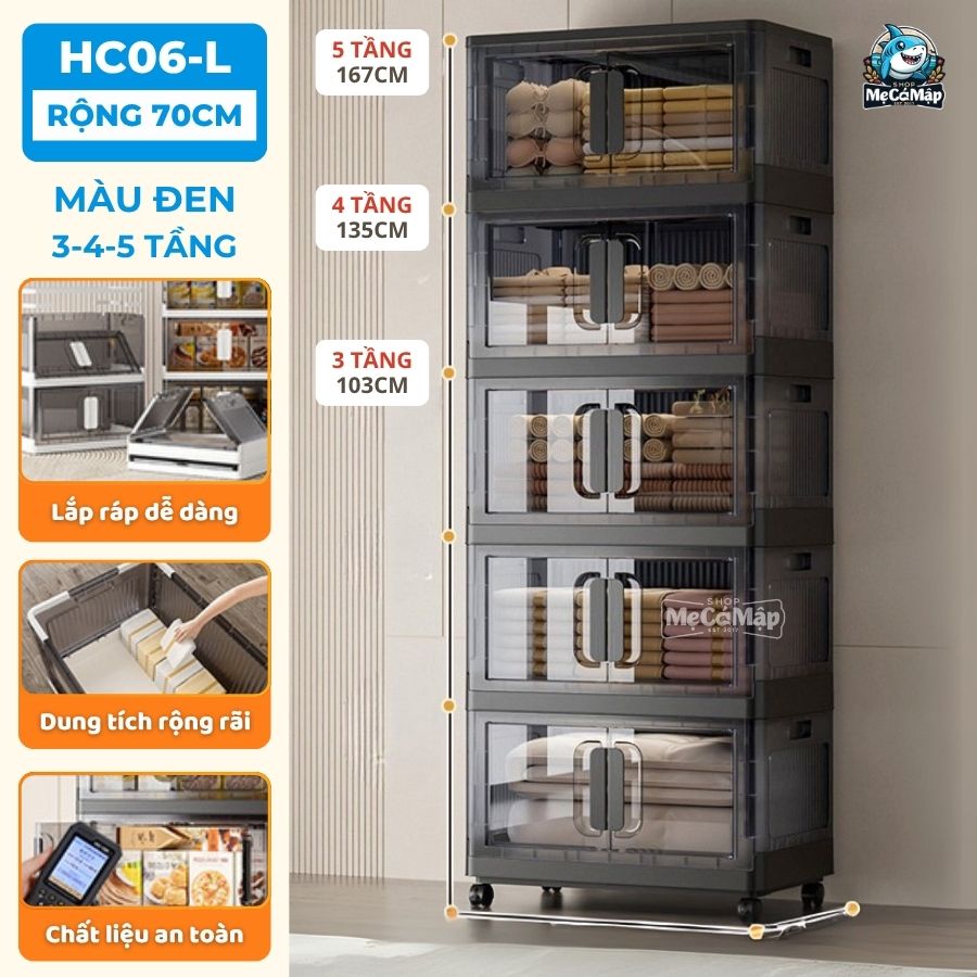 Tủ nhựa gấp gọn HC06 màu đen