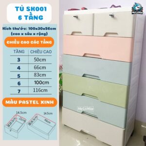 Tủ nhựa cho bé Pakey SK001