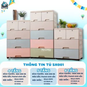 Tủ nhựa cho bé Pakey SK001