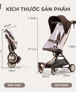 Xe đẩy gấp gọn Baobaohao V12 màu nâu