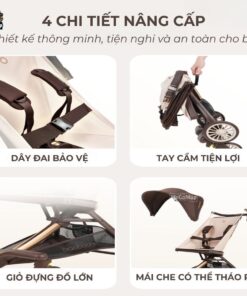 Xe đẩy gấp gọn Baobaohao V12 màu nâu