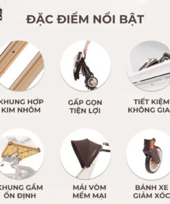 Xe đẩy gấp gọn Baobaohao V12 màu nâu