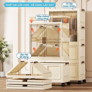 Tủ nhựa gấp gọn có ngăn treo HC12