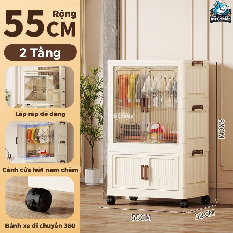 Tủ nhựa gấp gọn có ngăn treo HC12
