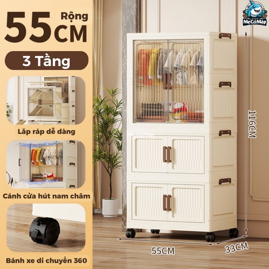 Tủ nhựa gấp gọn có ngăn treo HC12