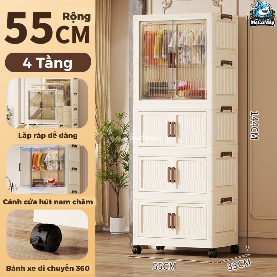 Tủ nhựa gấp gọn có ngăn treo HC12