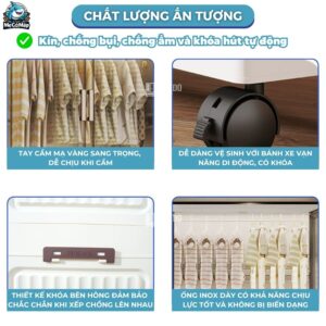 Tủ nhựa cho bé HC15 có ngăn treo