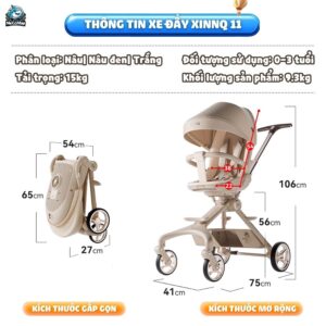 Xe đẩy gấp gọn 2 chiều Vinng Q11 cao cấp