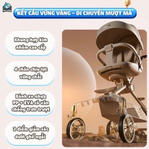 Xe đẩy gấp gọn 2 chiều Vinng Q11 cao cấp