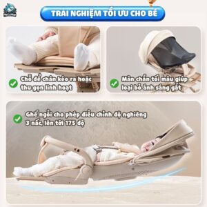 Xe đẩy gấp gọn 2 chiều Vinng Q11 cao cấp