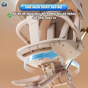 Xe đẩy gấp gọn 2 chiều Vinng Q11 cao cấp