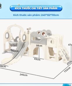 Cầu trượt xích đu liên hoàn Pakey Khủng long LH01