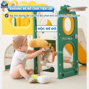 Cầu trượt xích đu liên hoàn Pakey Khủng long LH01