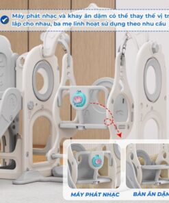 Cầu trượt xích đu liên hoàn Pakey Khủng long LH01