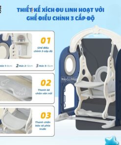 Cầu trượt xích đu liên hoàn Pakey Khủng long LH01