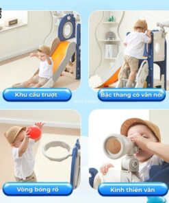 Cầu trượt xích đu liên hoàn Pakey Khủng long LH01