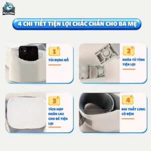 Địu vải Vinng D6 có ghế đa năng