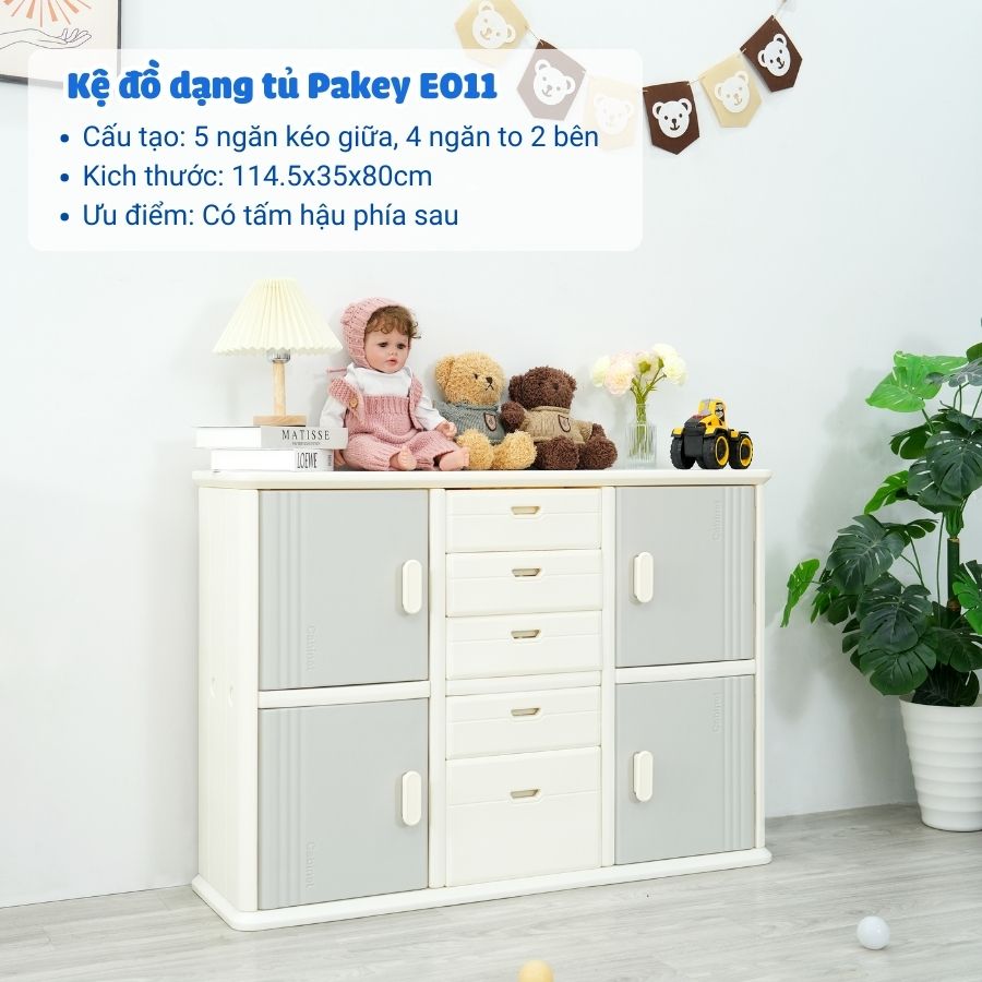 Kệ tủ 5 ngăn 4 cánh Pakey E011 25 Kệ tủ 5 ngăn 4 cánh Pakey E011