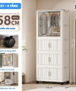 Tủ nhựa ngăn treo cho bé HC17