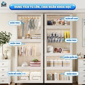 Tủ nhựa ngăn treo cho bé HC17