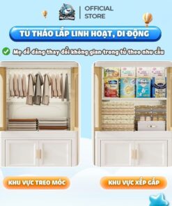 Tủ nhựa ngăn kéo kết hợp ngăn treo HC18