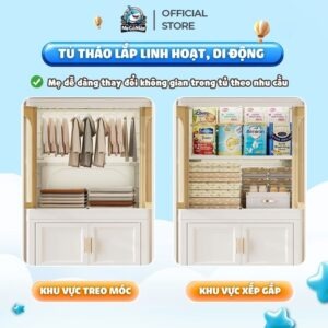 Tủ nhựa ngăn kéo kết hợp ngăn treo HC18