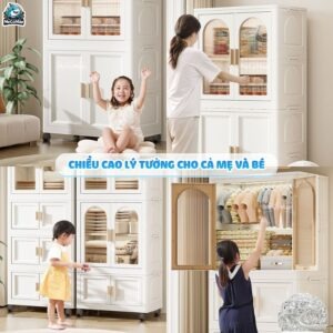 Tủ nhựa ngăn kéo kết hợp ngăn treo HC18