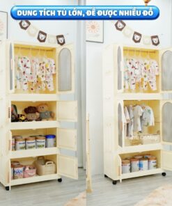 Tủ nhựa ngăn kéo kết hợp ngăn treo HC18