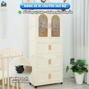 Tủ nhựa ngăn kéo kết hợp ngăn treo HC18