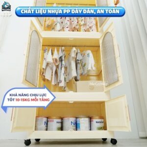 Tủ nhựa ngăn kéo kết hợp ngăn treo HC18