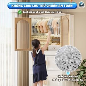 Tủ nhựa ngăn kéo kết hợp ngăn treo HC18