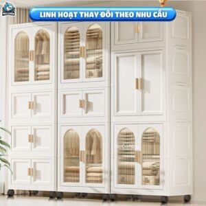 Tủ nhựa ngăn kéo kết hợp ngăn treo HC18